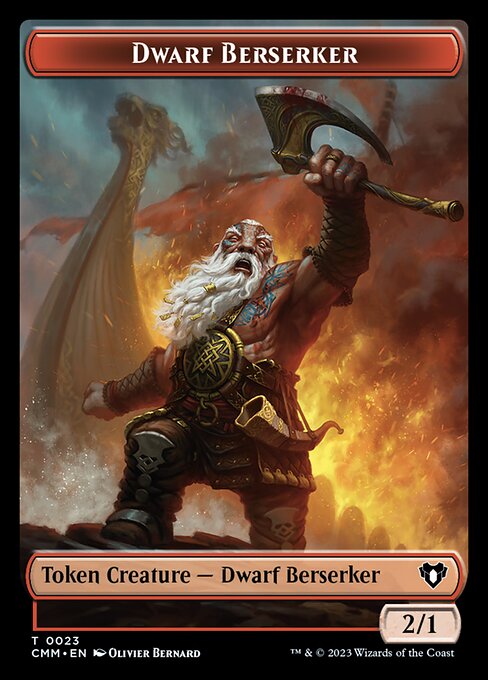 Zombie (0019) // Dwarf Berserker Double-Sided Token (19 // 23) [Commander Masters]