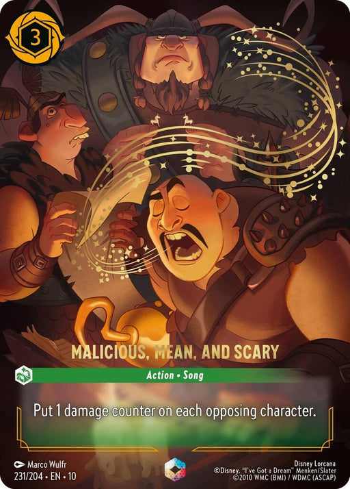 Image for Malicious, Mean, and Scary (Enchanted) (231/204) [Whispers in the Well] - Disney Lorcana