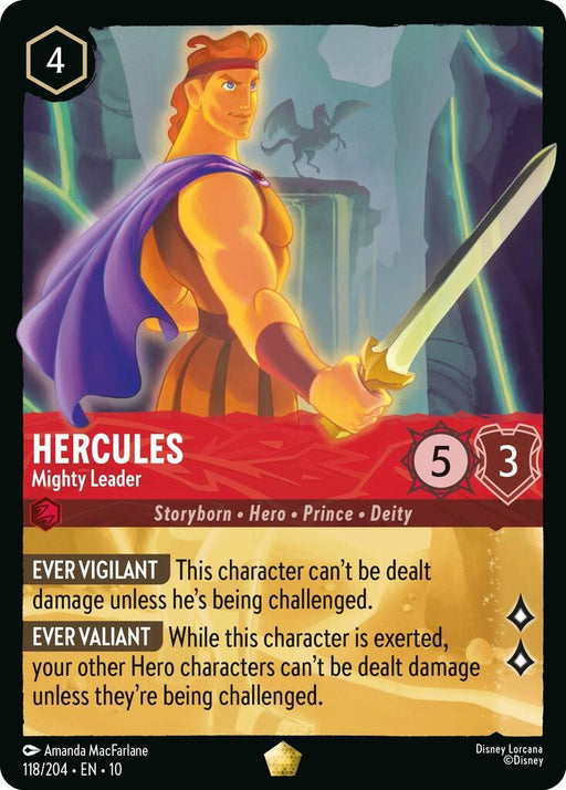Image for Hercules - Mighty Leader (118/204) [Whispers in the Well] - Disney Lorcana