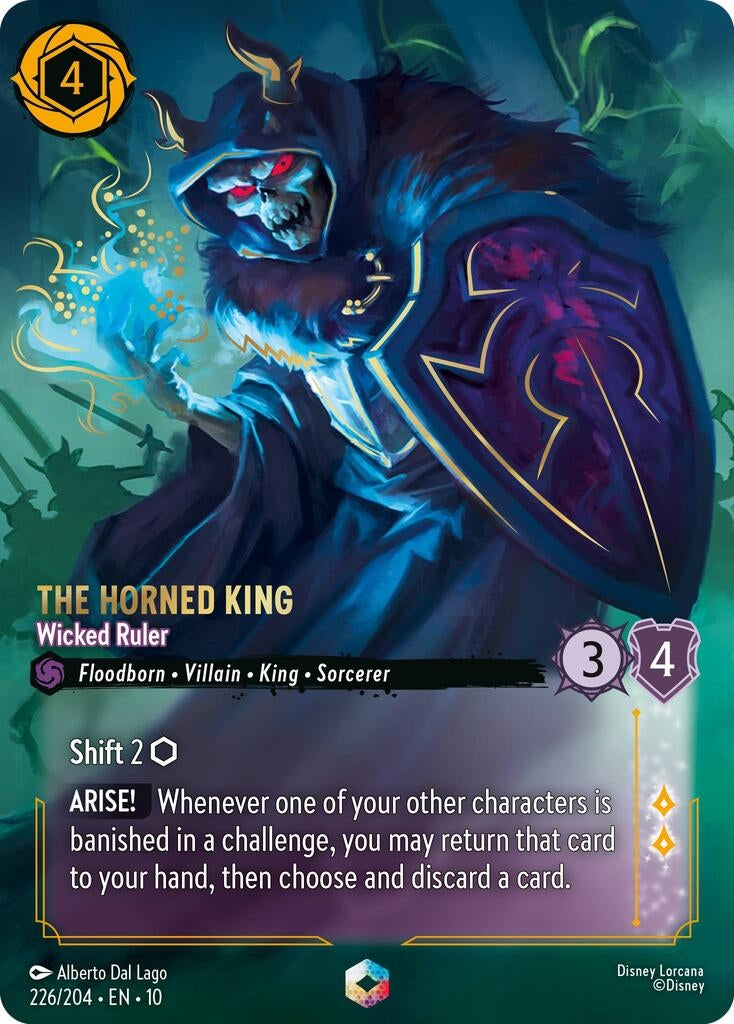 Image for The Horned King - Wicked Ruler (Enchanted) (226/204) [Whispers in the Well] - Disney Lorcana