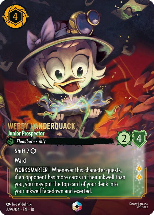 Image for Webby Vanderquack - Junior Prospector (Enchanted) (229/204) [Whispers in the Well] - Disney Lorcana