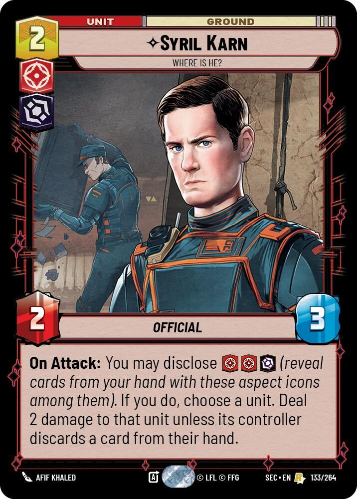 Image for Syril Karn - Where Is He? (133/264) [Secrets of Power] - Star Wars: Unlimited