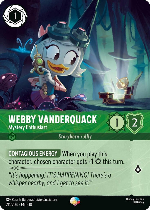 Image for Webby Vanderquack - Mystery Enthusiast (Epic) (211/204) [Whispers in the Well] - Disney Lorcana
