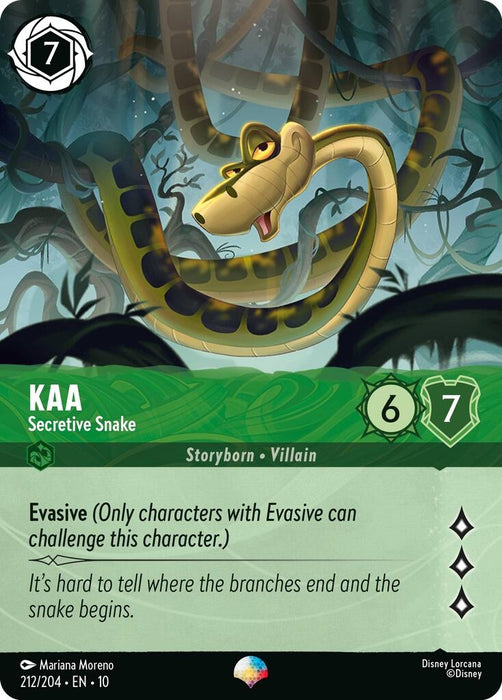 Image for Kaa - Secretive Snake (Epic) (212/204) [Whispers in the Well] - Disney Lorcana