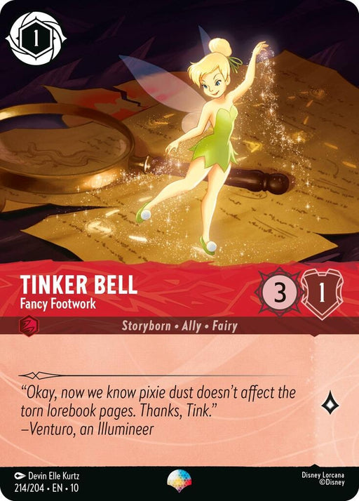Image for Tinker Bell - Fancy Footwork (Epic) (214/204) [Whispers in the Well] - Disney Lorcana