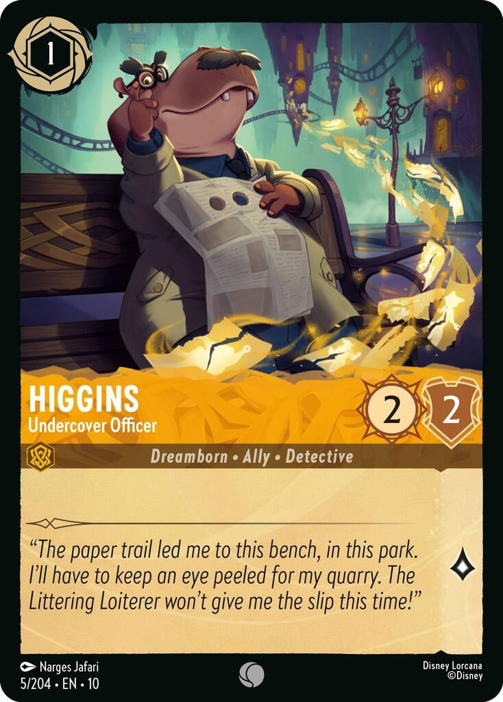 Image for Higgins - Undercover Officer (5/204) [Whispers in the Well] - Disney Lorcana