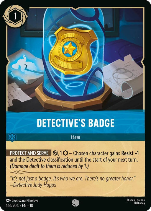Image for Detective's Badge (166/204) [Whispers in the Well] - Disney Lorcana
