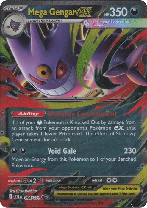 Image for Mega Gengar ex (056/094) [ME02: Phantasmal Flames] - Pokemon