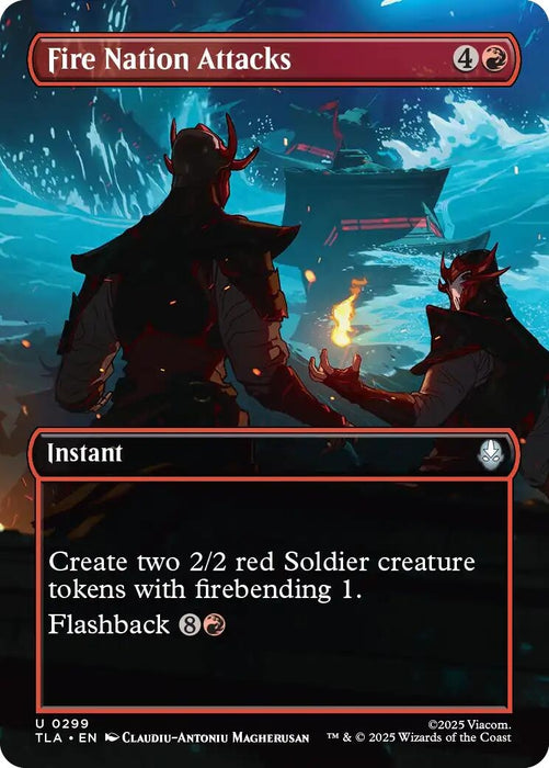 Image for Fire Nation Attacks (Borderless) (299) [Avatar: The Last Airbender] - Magic: The Gathering