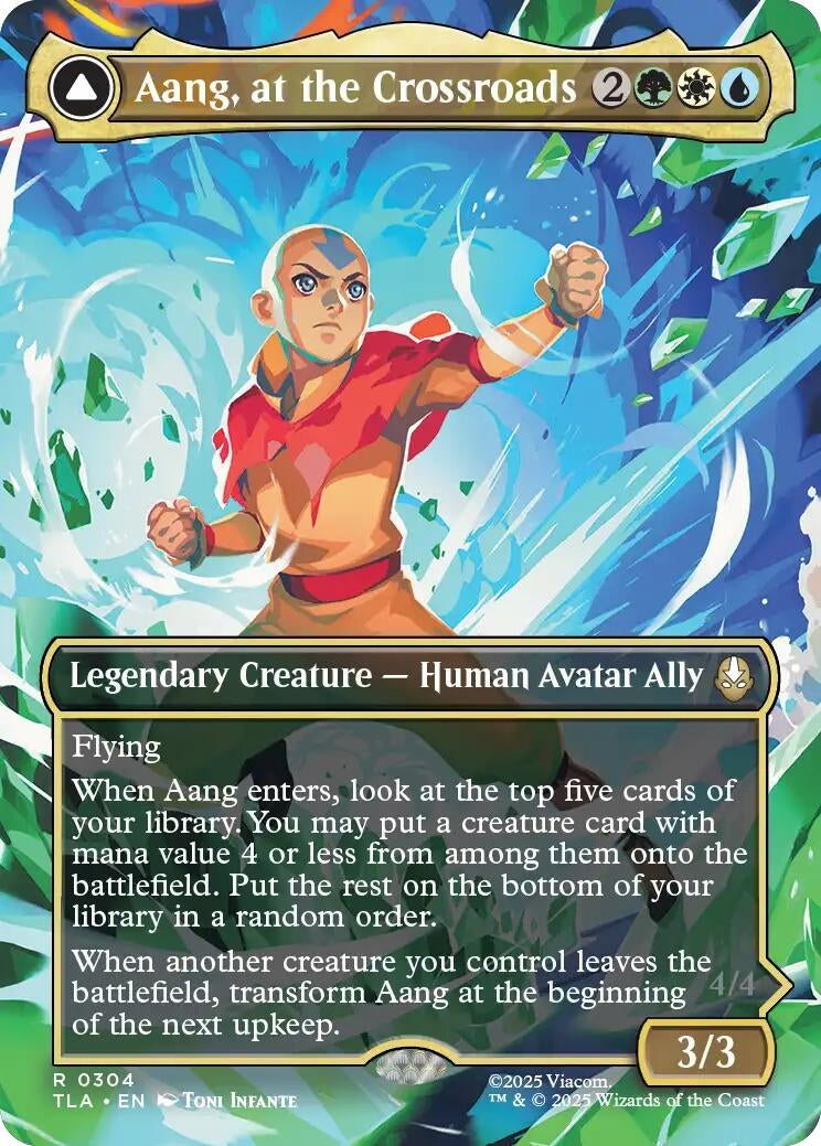 Image for Aang, at the Crossroads (Borderless) (304) [Avatar: The Last Airbender] - Magic: The Gathering