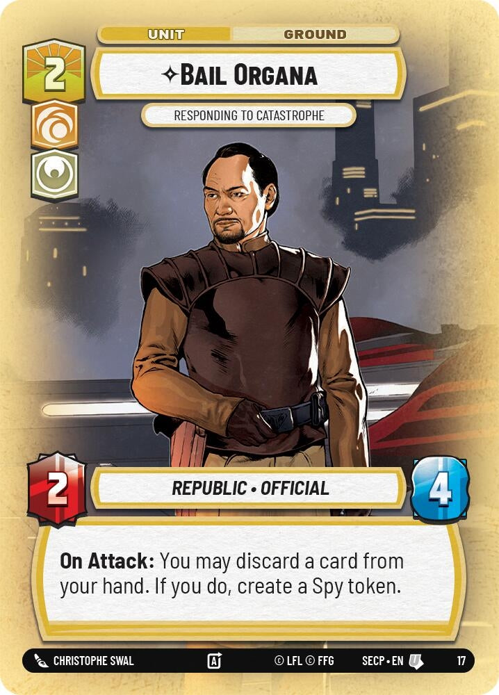 Image for Bail Organa - Responding to Catastrophe [Secrets of Power - Weekly Play Promos] - Star Wars: Unlimited