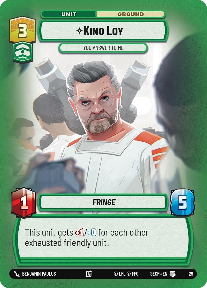 Image for Kino Loy - You Answer to Me (Foil) [Secrets of Power - Weekly Play Promos] - Star Wars: Unlimited