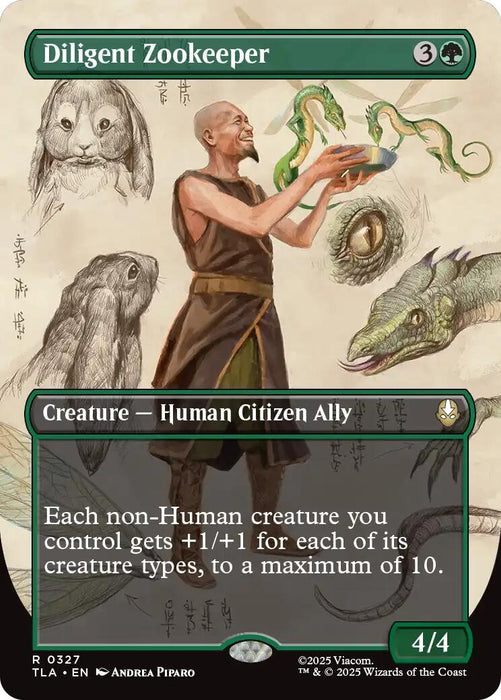 Image for Diligent Zookeeper (Borderless) (327) [Avatar: The Last Airbender] - Magic: The Gathering