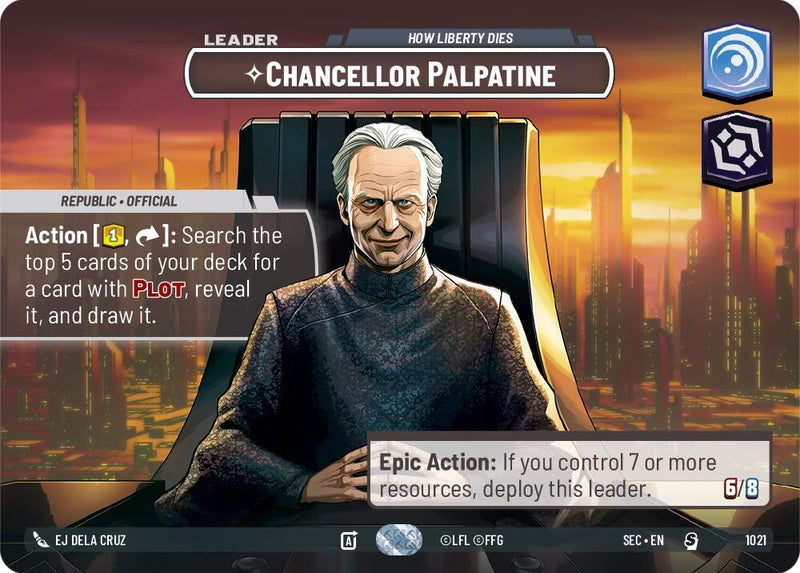 Image for Chancellor Palpatine - How Liberty Dies (Showcase) (1021) [Secrets of Power] - Star Wars: Unlimited