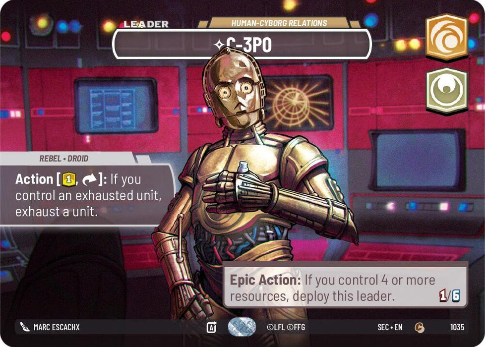 Image for C-3PO - Human-Cyborg Relations (Showcase) (1035) [Secrets of Power] - Star Wars: Unlimited