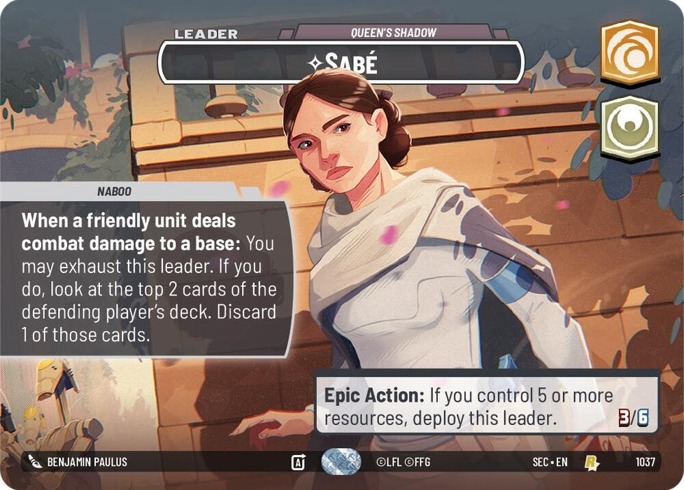 Image for Sabe - Queen's Shadow (Showcase) (1037) [Secrets of Power] - Star Wars: Unlimited