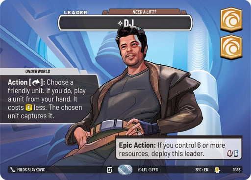 Image for DJ - Need a Lift? (Showcase) (1038) [Secrets of Power] - Star Wars: Unlimited