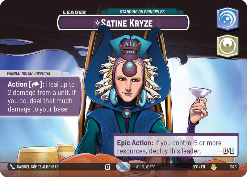 Image for Satine Kryze - Standing on Principles (Showcase) (1025) [Secrets of Power] - Star Wars: Unlimited