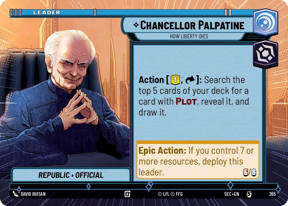 Image for Chancellor Palpatine - How Liberty Dies (Hyperspace) (265) [Secrets of Power] - Star Wars: Unlimited