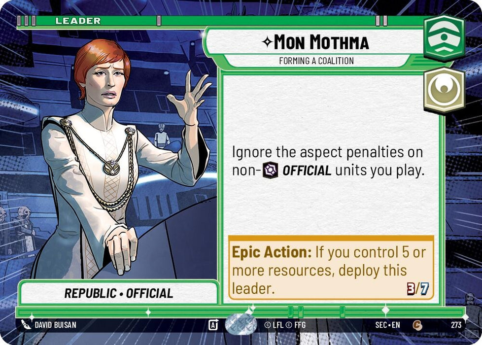 Image for Mon Mothma - Forming a Coalition (Hyperspace) (273) [Secrets of Power] - Star Wars: Unlimited