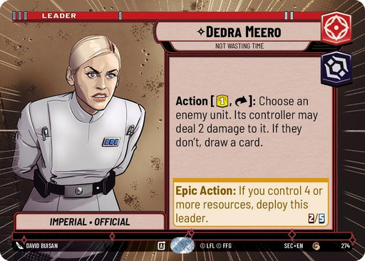 Image for Dedra Meero - Not Wasting Time (Hyperspace) (274) [Secrets of Power] - Star Wars: Unlimited