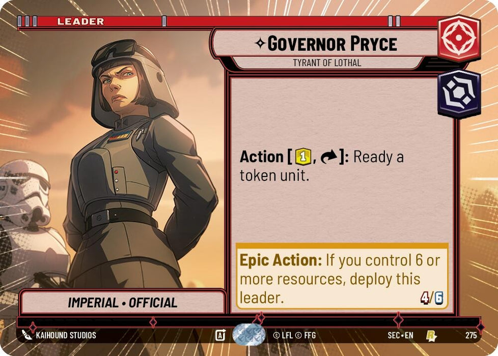 Image for Governor Pryce - Tyrant of Lothal (Hyperspace) (275) [Secrets of Power] - Star Wars: Unlimited