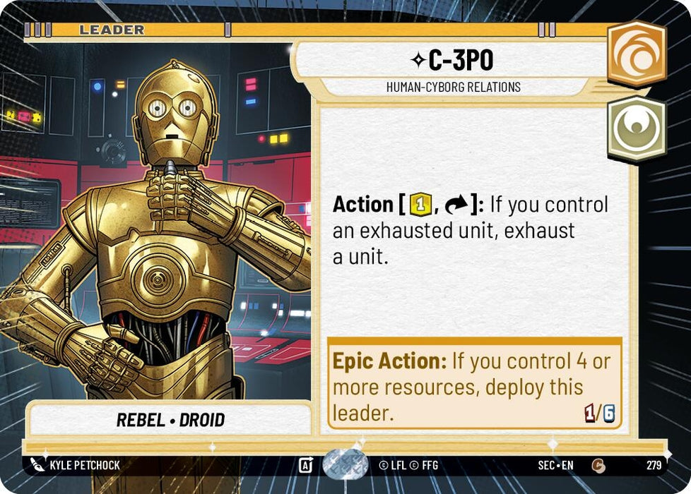 Image for C-3PO - Human-Cyborg Relations (Hyperspace) (279) [Secrets of Power] - Star Wars: Unlimited