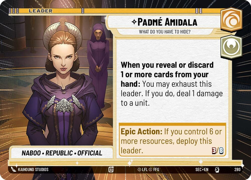 Image for Padmé Amidala - What Do You Have to Hide? (Hyperspace) (280) [Secrets of Power] - Star Wars: Unlimited