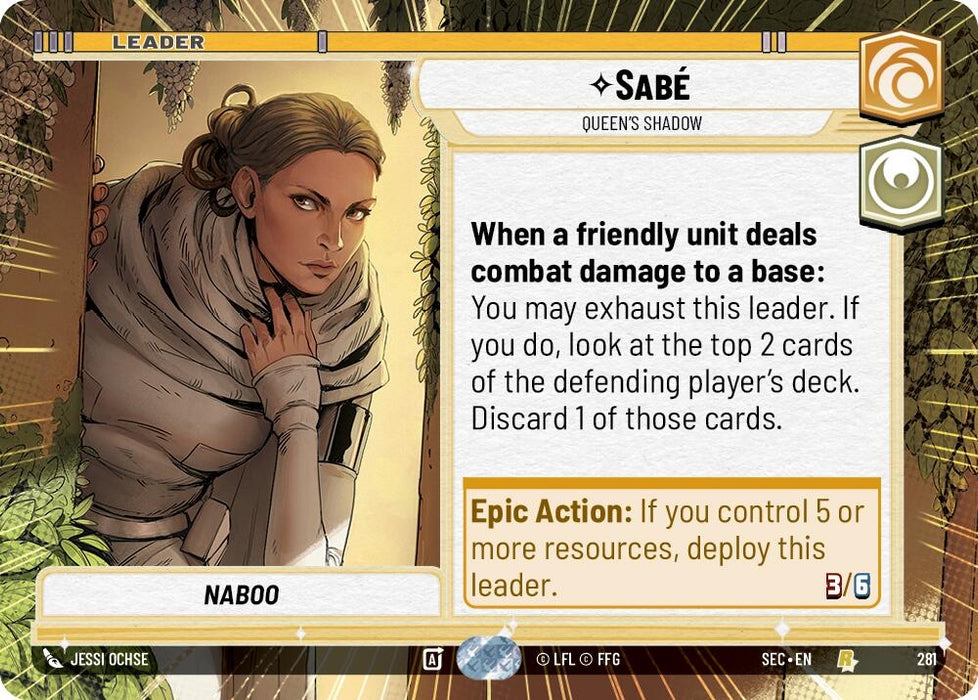 Image for Sabé - Queen's Shadow (Hyperspace) (281) [Secrets of Power] - Star Wars: Unlimited