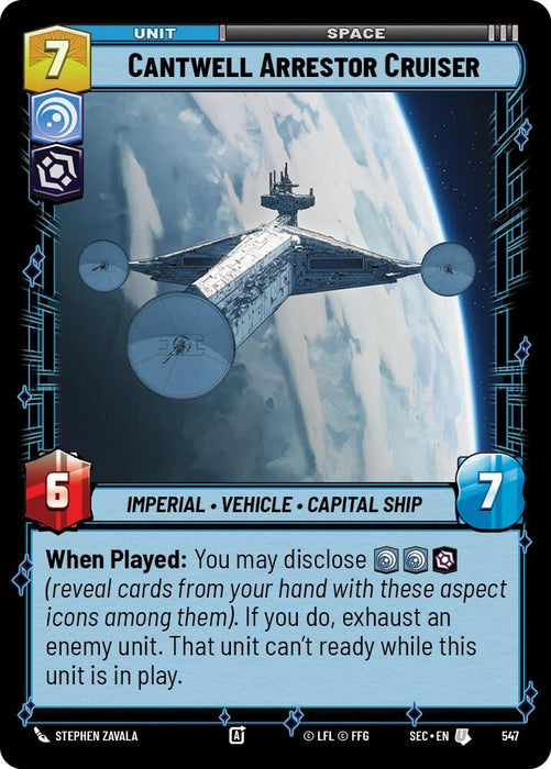 Image for Cantwell Arrestor Cruiser (Foil) (547) [Secrets of Power] - Star Wars: Unlimited