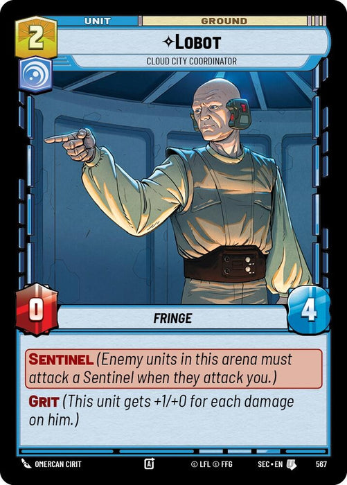 Image for Lobot - Cloud City Coordinator (Foil) (567) [Secrets of Power] - Star Wars: Unlimited
