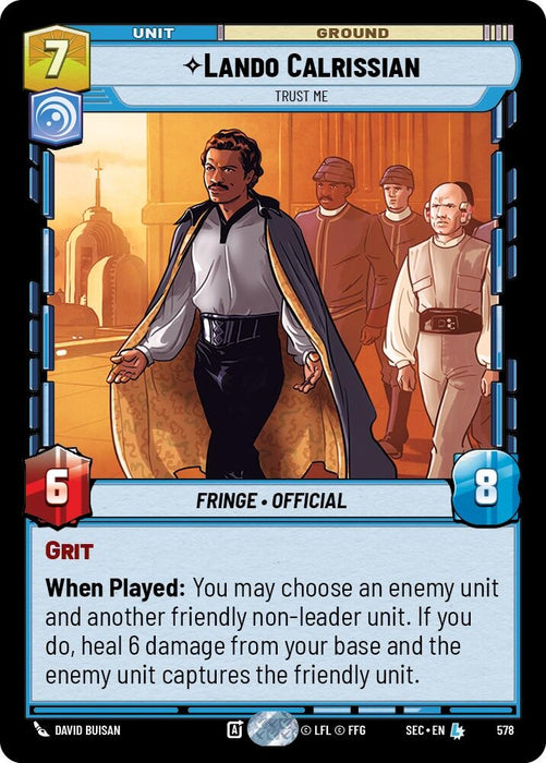 Image for Lando Calrissian - Trust Me (Foil) (578) [Secrets of Power] - Star Wars: Unlimited