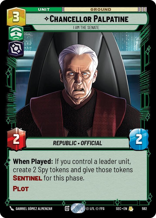 Image for Chancellor Palpatine - I Am the Senate (Foil) (592) [Secrets of Power] - Star Wars: Unlimited