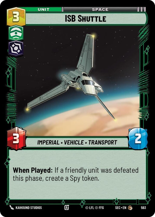 Image for ISB Shuttle (Foil) (593) [Secrets of Power] - Star Wars: Unlimited
