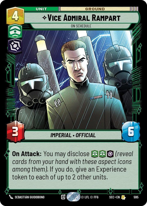 Image for Vice Admiral Rampart - On Schedule (Foil) (595) [Secrets of Power] - Star Wars: Unlimited