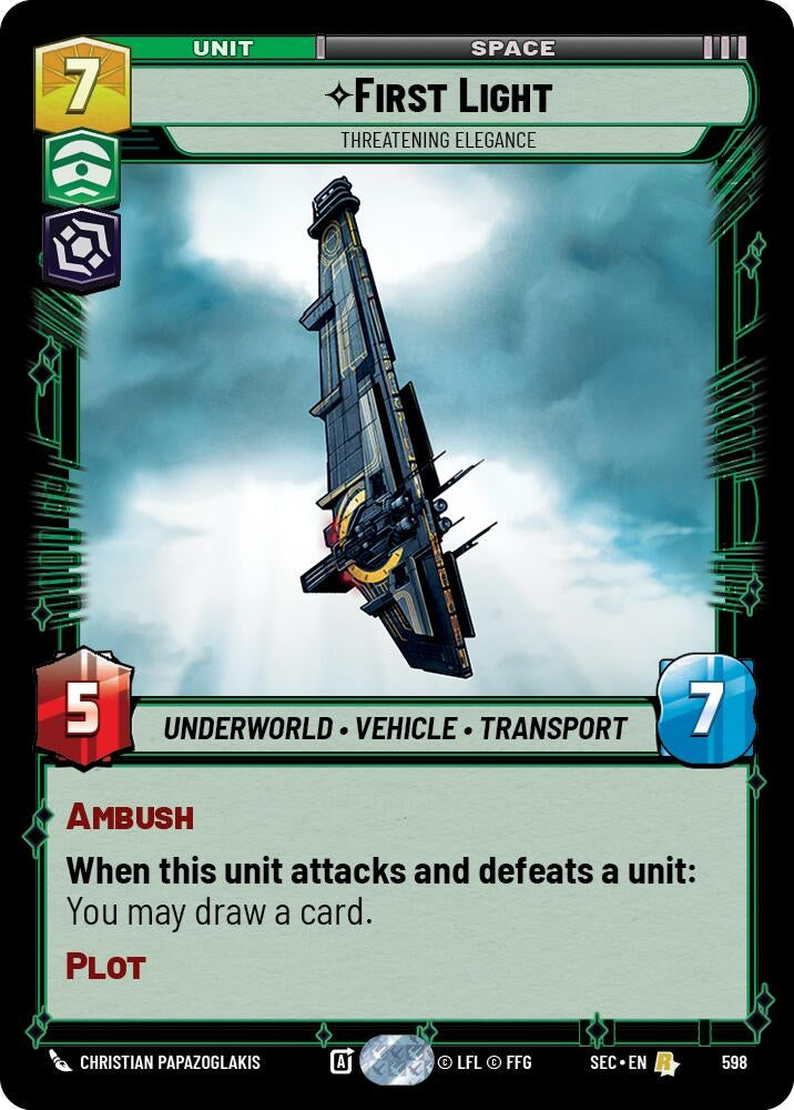 Image for First Light - Threatening Elegance (Foil) (598) [Secrets of Power] - Star Wars: Unlimited