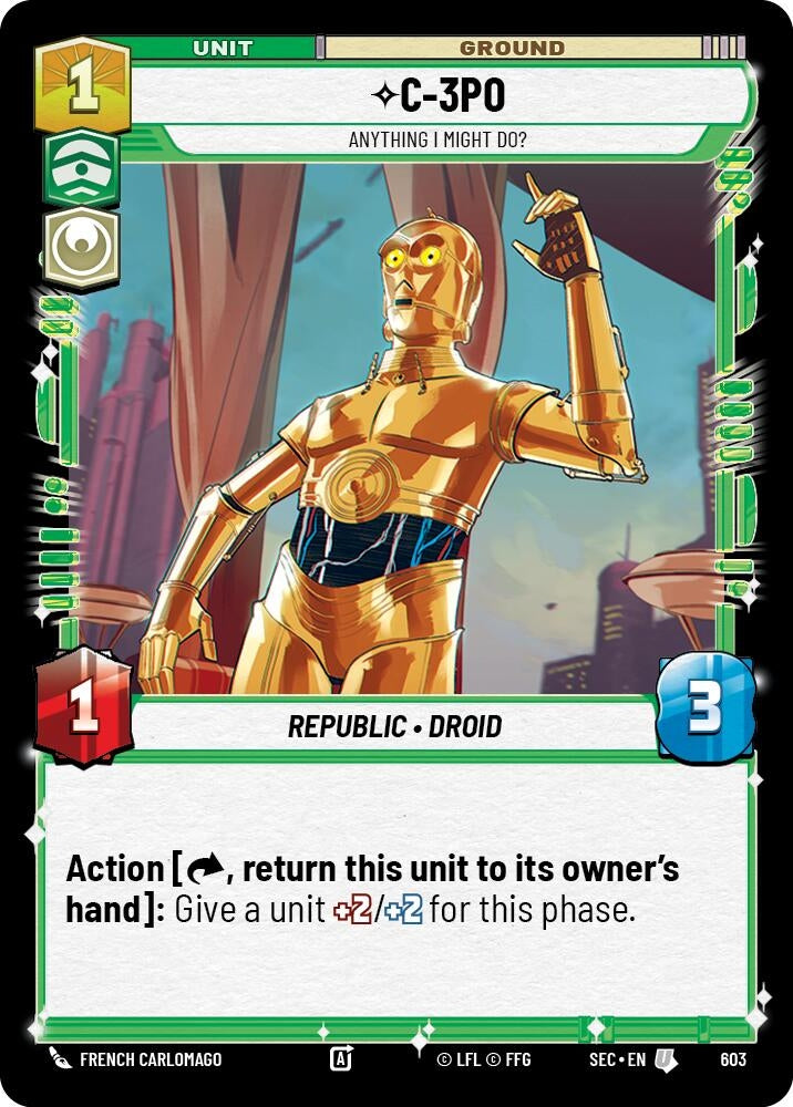 Image for C-3PO - Anything I Might Do? (Foil) (603) [Secrets of Power] - Star Wars: Unlimited
