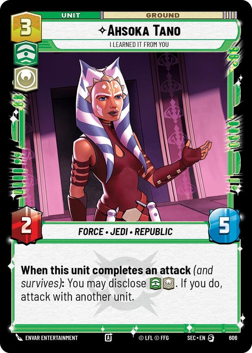 Image for Ahsoka Tano - I Learned It from You (Foil) (606) [Secrets of Power] - Star Wars: Unlimited