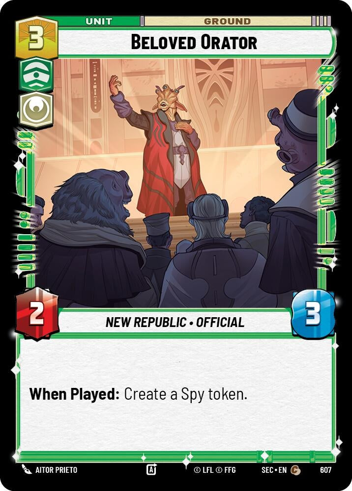 Image for Beloved Orator (Foil) (607) [Secrets of Power] - Star Wars: Unlimited