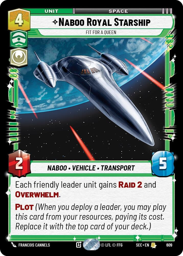 Image for Naboo Royal Starship - Fit For A Queen (Foil) (609) [Secrets of Power] - Star Wars: Unlimited