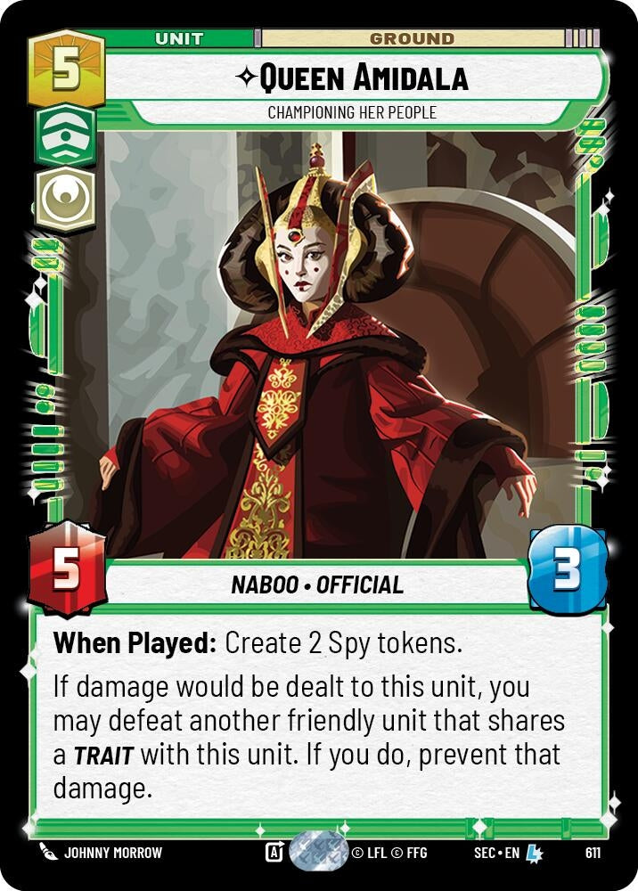 Image for Queen Amidala - Championing Her People (Foil) (611) [Secrets of Power] - Star Wars: Unlimited