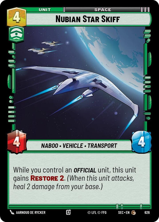 Image for Nubian Star Skiff (Foil) (626) [Secrets of Power] - Star Wars: Unlimited