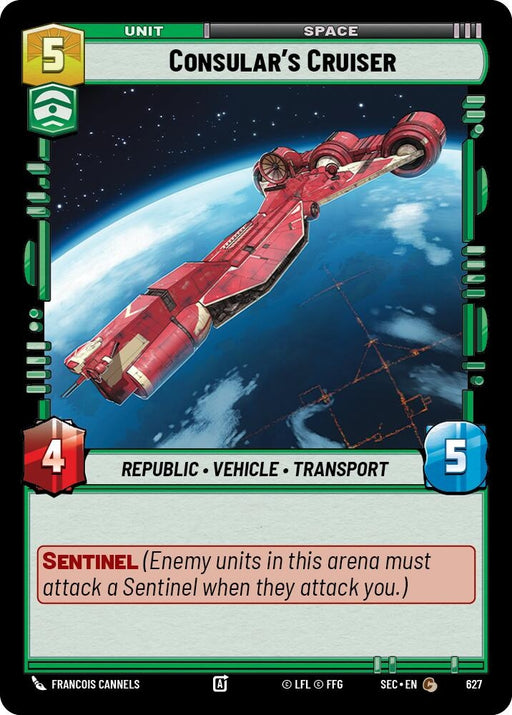 Image for Consular's Cruiser (Foil) (627) [Secrets of Power] - Star Wars: Unlimited