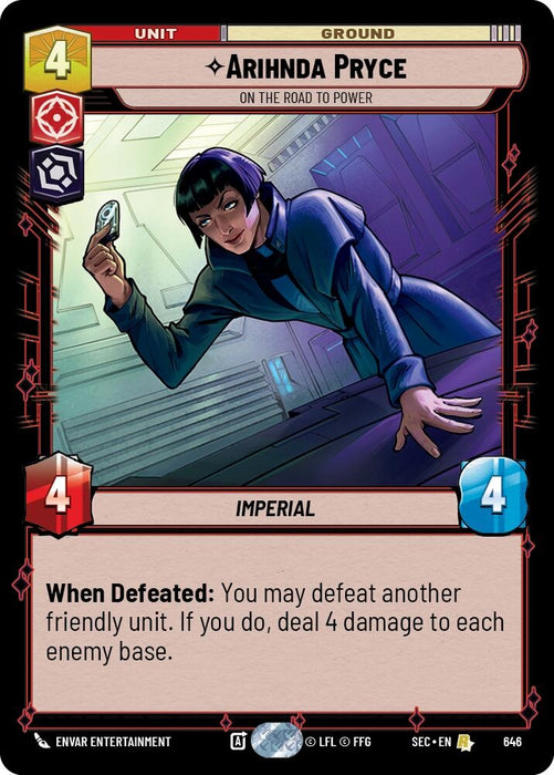 Image for Arihnda Pryce - On the Road to Power (Foil) (646) [Secrets of Power] - Star Wars: Unlimited