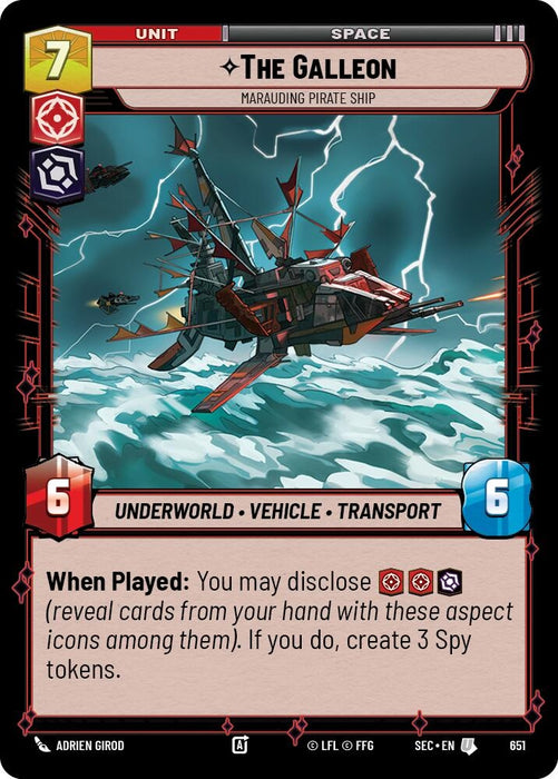 Image for The Galleon - Marauding Pirate Ship (Foil) (651) [Secrets of Power] - Star Wars: Unlimited