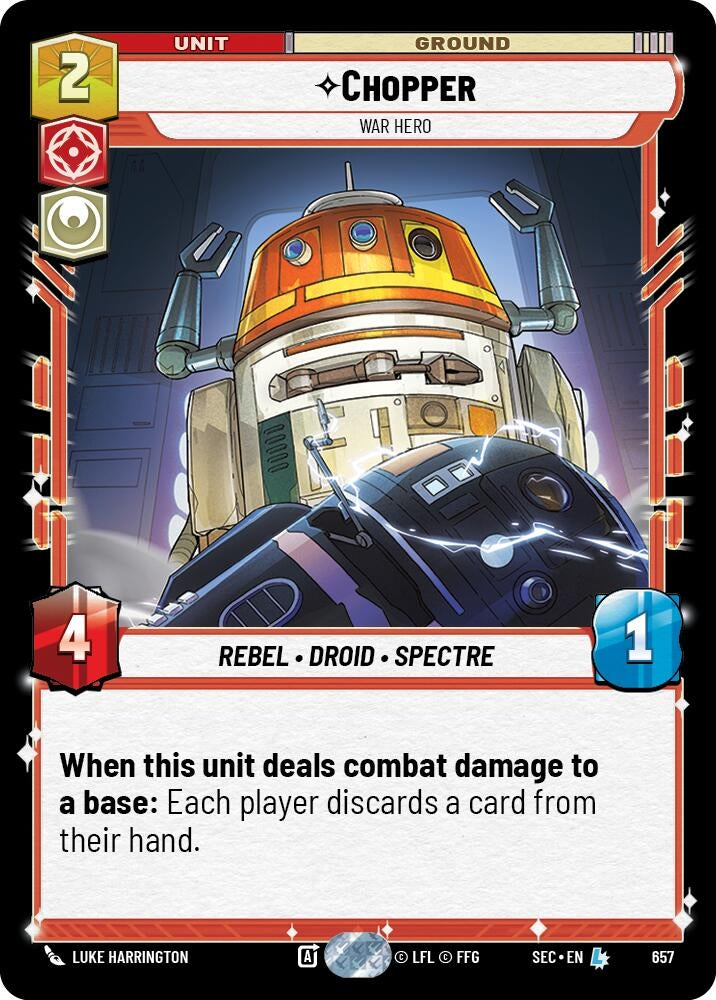 Image for Chopper - War Hero (Foil) (657) [Secrets of Power] - Star Wars: Unlimited