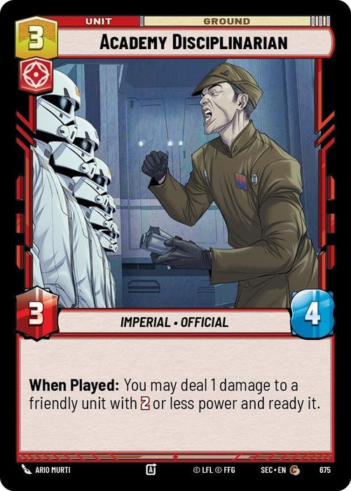 Image for Academy Disciplinarian (Foil) (675) [Secrets of Power] - Star Wars: Unlimited
