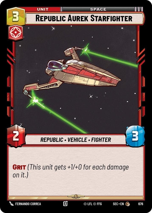 Image for Republic Aurek Starfighter (Foil) (676) [Secrets of Power] - Star Wars: Unlimited