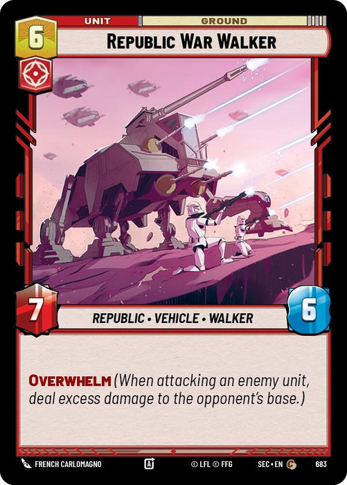 Image for Republic War Walker (Foil) (683) [Secrets of Power] - Star Wars: Unlimited