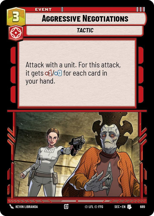 Image for Aggressive Negotiations (Foil) (689) [Secrets of Power] - Star Wars: Unlimited